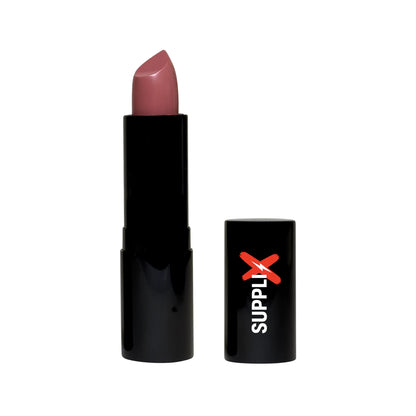 Vibrant Parisian Pink luxury cream lipstick tube enriched with argan oil, vitamin E, and squalane for ultra-hydrating, plumpi