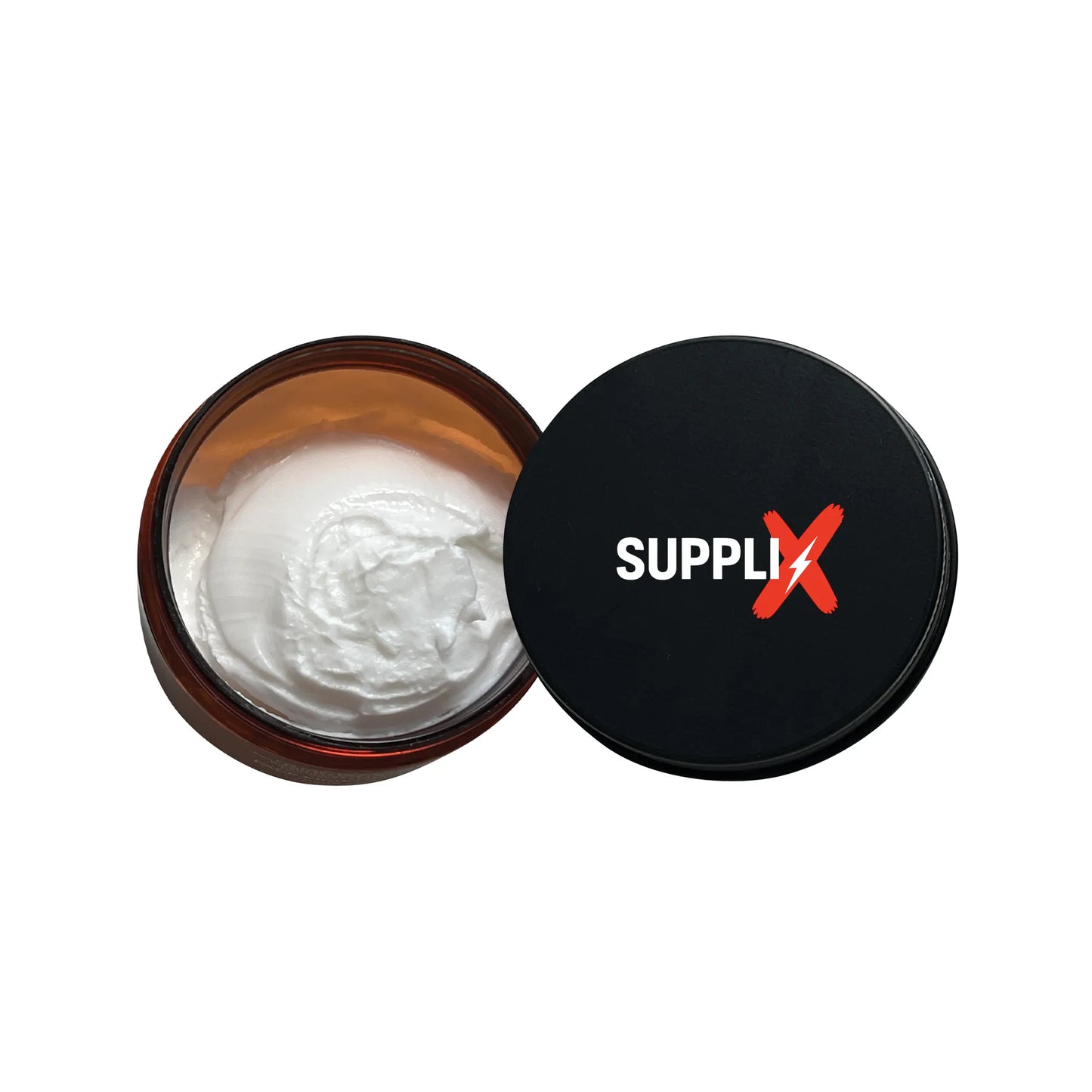 Sleek bottle of SUPPLI-X men's smooth-looking skin face moisturizer infused with organic olive and argan oils, delivering non-greasy o