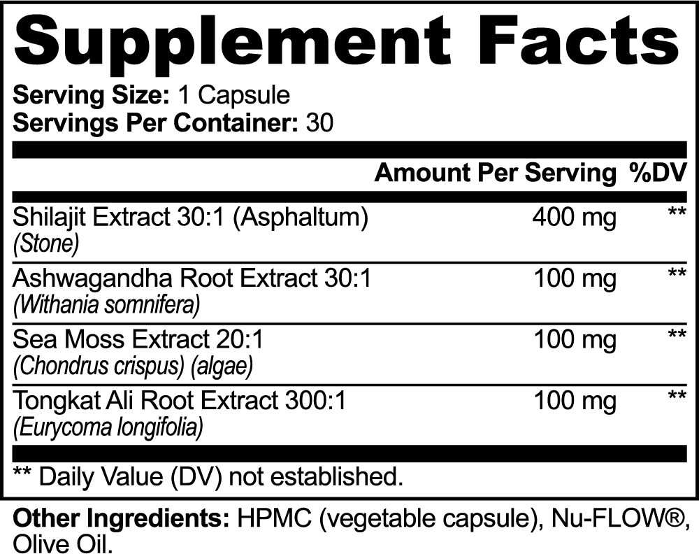 SUPPLI-X Shilajit Adaptogen Complex – energy and vitality supplement with fulvic acid