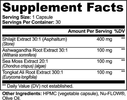 SUPPLI-X Shilajit Adaptogen Complex – energy and vitality supplement with fulvic acid