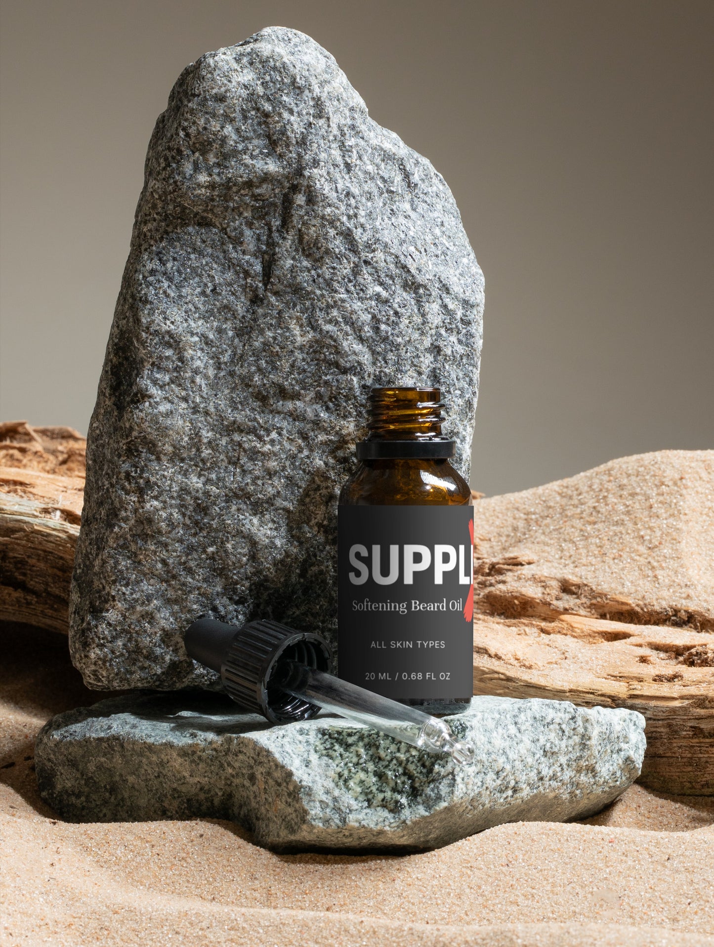 Mens beard grooming oil for softening conditioning and styling