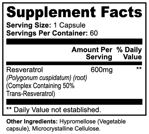 SUPPLI-X Resveratrol 50% 600mg