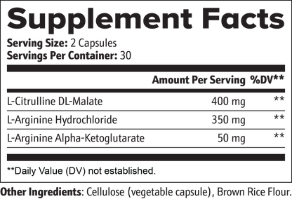SUPPLI-X Nitric Oxide | L-Citrulline, L-Arginine & AAKG | 60 Capsules