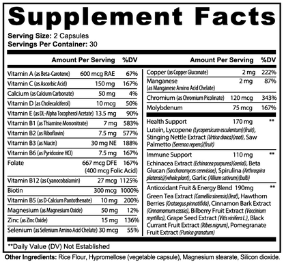 SUPPLI-X Complete Multivitamin | 20+ Vitamins, Minerals & Botanicals | 60 Capsules