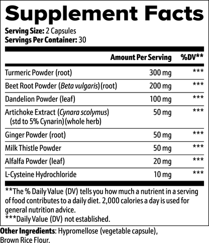 SUPPLI-X Liver Support | Milk Thistle, Dandelion, Artichoke & Turmeric | 60 Capsules