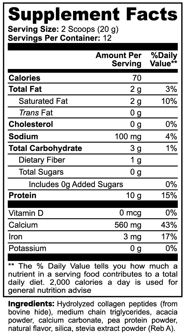 SUPPLI-X Grass-Fed Collagen Creamer | Vanilla | Types 1 & 3 | 240g