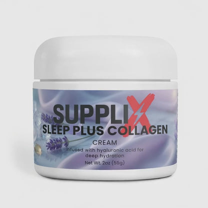 SUPPLI-X Sleep Plus Collagen Cream | Melatonin, Collagen, Hyaluronic Acid & Lavender | 2 oz