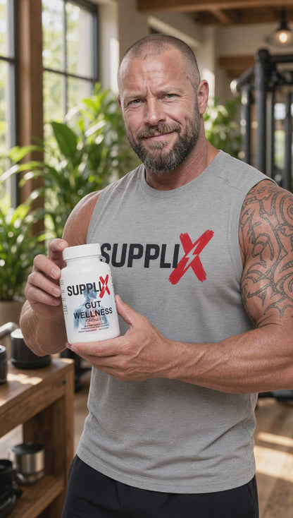 SUPPLI-X Gut Wellness Supplement – ACV, Probiotic, Prebiotic & DigeZyme, 60 Capsules