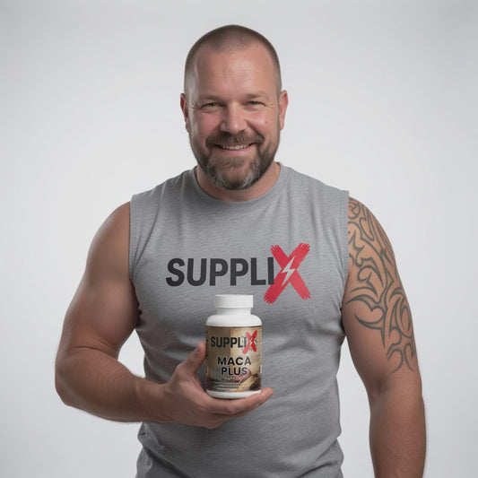 SUPPLI-X Maca Plus | Organic Tri-Color Maca Root 1500mg | Black Red Yellow | 60 Capsules