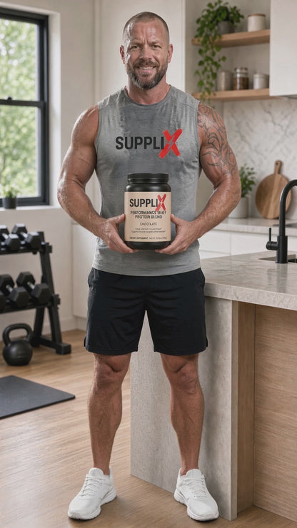 SUPPLI-X Performance Whey Protein Powder | Isolate & Concentrate Blend, 22g Protein | Chocolate | 1.16 lb