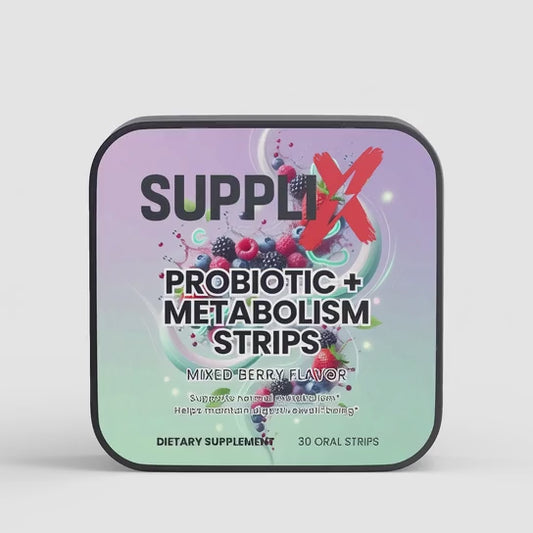 SUPPLI-X Probiotic + Metabolism Strips | 10 Billion CFU Bifidobacterium & Prebiotic | 30 Strips