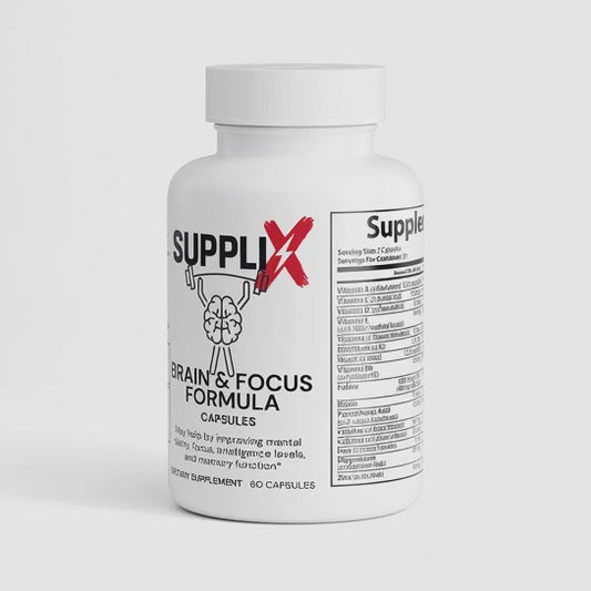 SUPPLI-X Brain & Focus Formula | Ginkgo, Bacopa & L-Theanine | NSF Certified | 60 Capsules