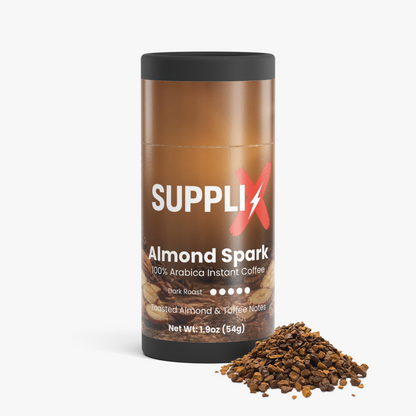 SUPPLI-X Almond Spark single-origin instant coffee with toasted almond and toffee notes