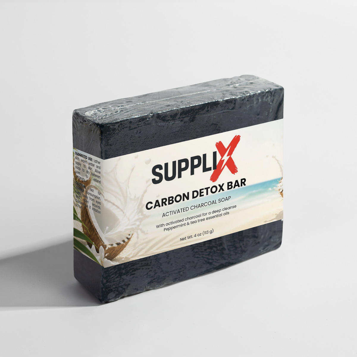 SUPPLI-X Carbon Detox Bar charcoal soap packaging – photo 2