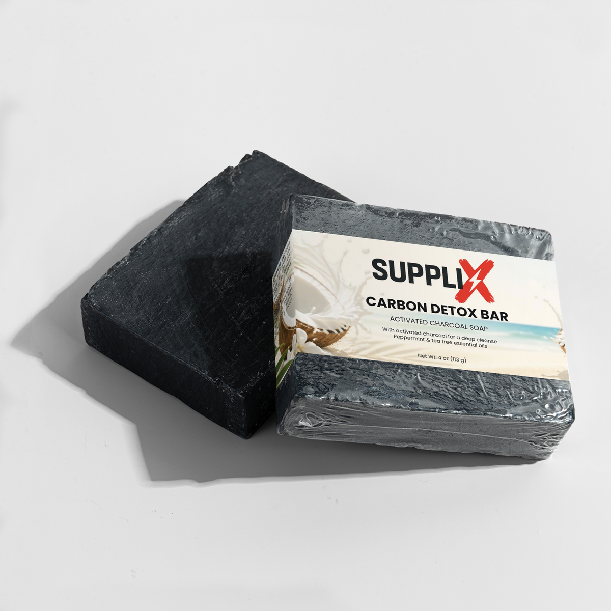 SUPPLI-X Carbon Detox Bar black charcoal soap bars – photo 3