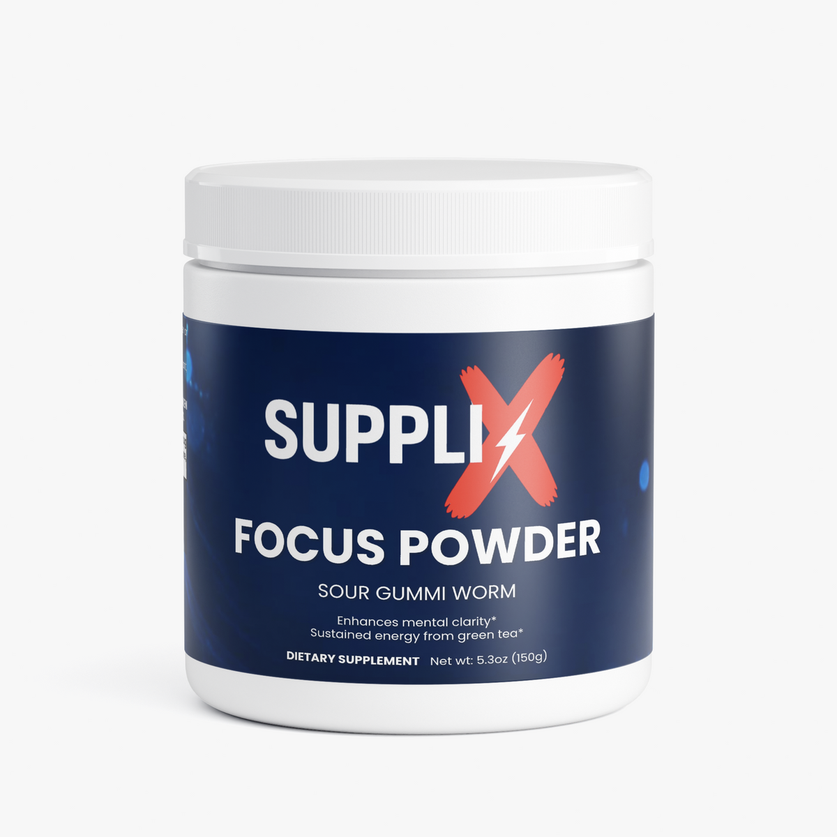 SUPPLI-X Focus Powder Sour Gummi Worm – Alpha-GPC, L-Theanine & natural caffeine nootropic drink mix, 150g