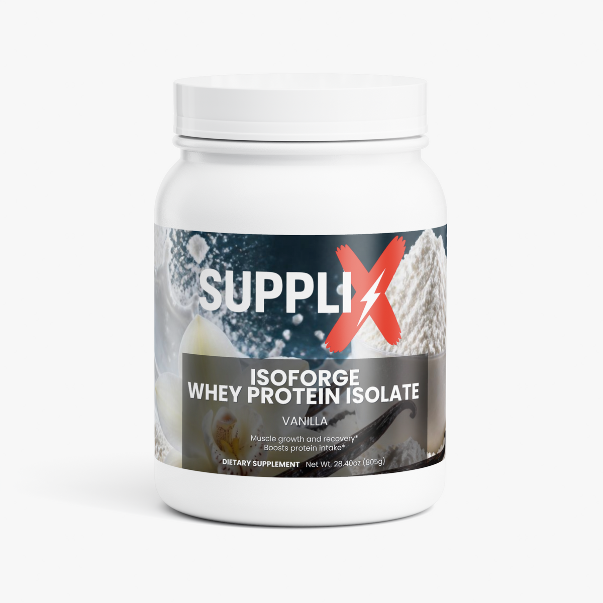 SUPPLI-X IsoForge Whey Isolate Vanilla – whey protein isolate powder with MCT, 22g protein, 805g