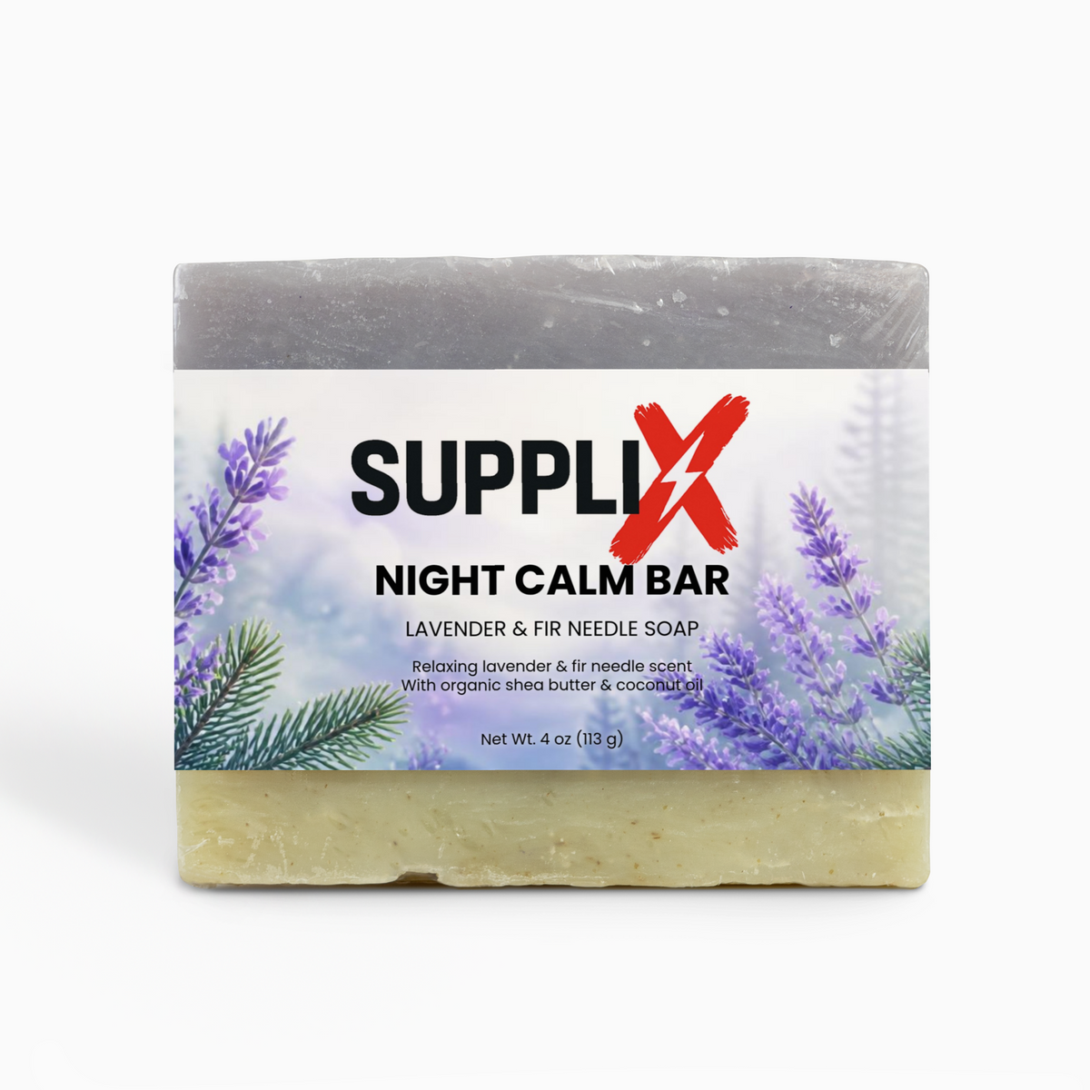 SUPPLI-X Night Calm Bar – lavender and fir needle soap, 4 oz