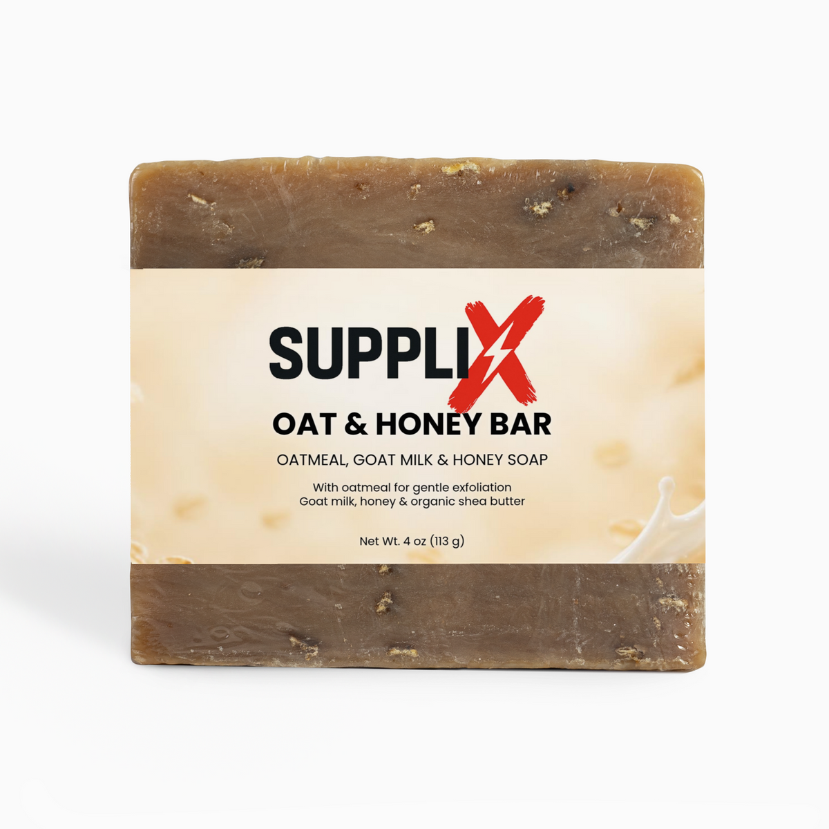 SUPPLI-X Oat & Honey Bar – oatmeal, goat milk and honey soap, 4 oz
