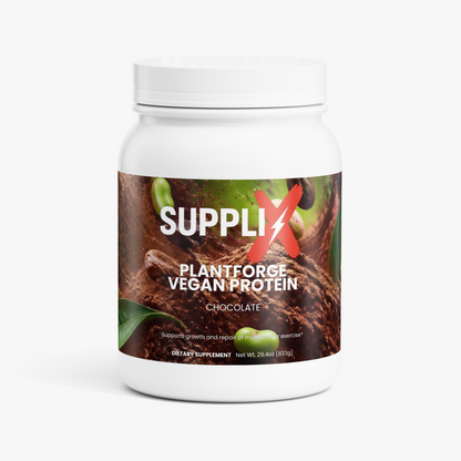 SUPPLI-X PlantForge Vegan Protein Chocolate – plant protein powder with fava bean + fermented yeast, 21g protein, 833g