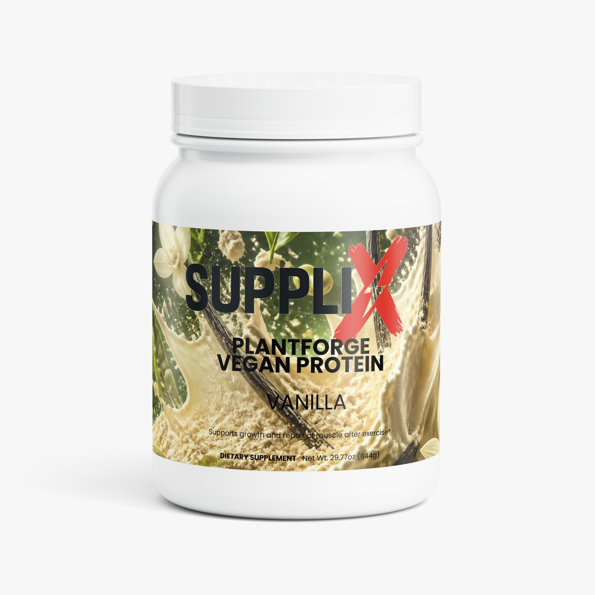 SUPPLI-X PlantForge Vegan Protein Vanilla – plant protein powder with fava bean + fermented yeast, 20g protein, 844g