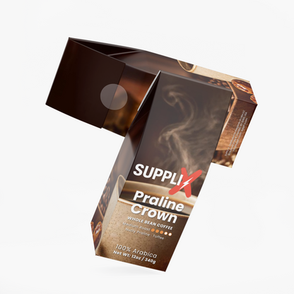 SUPPLI-X Praline Crown 12 oz coffee bag, alternate view