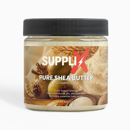 SUPPLI-X Pure Shea Butter – raw unrefined organic shea butter, 4 oz jar