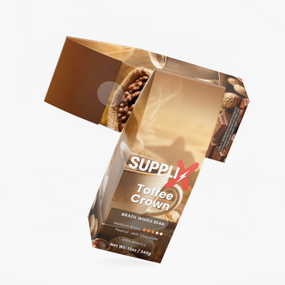 SUPPLI-X Toffee Crown 12 oz coffee bag, alternate view