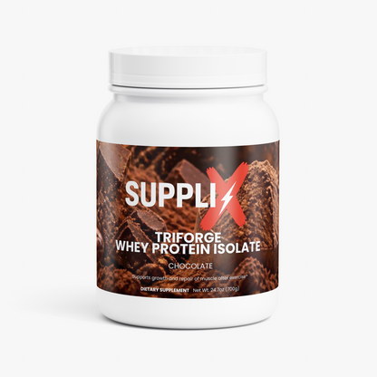 SUPPLI-X TriForge Whey Isolate Chocolate – clean whey protein isolate with only 3 ingredients, 18g protein, 700g