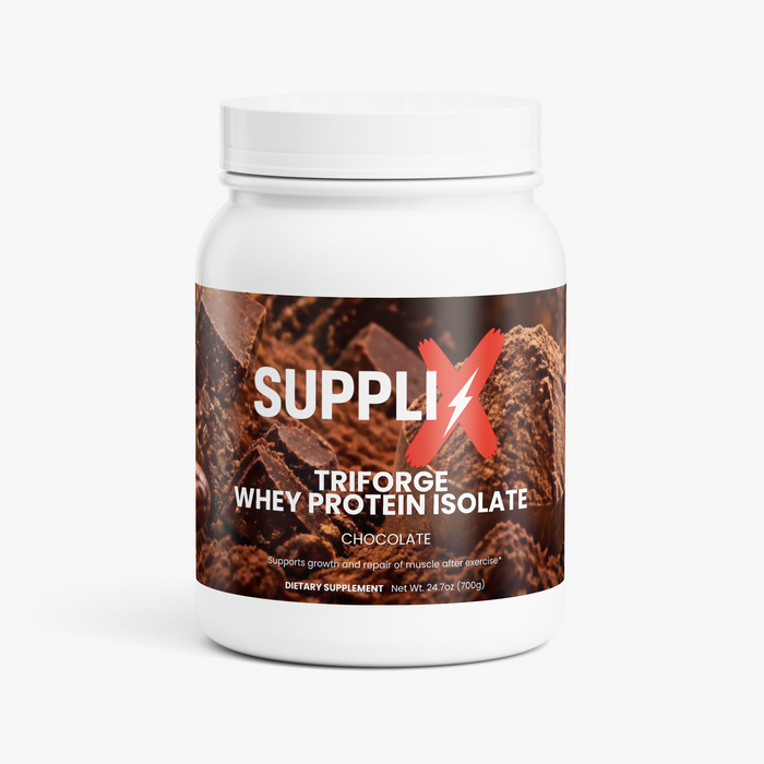 SUPPLI-X TriForge Whey Isolate Chocolate – clean whey protein isolate with only 3 ingredients, 18g protein, 700g